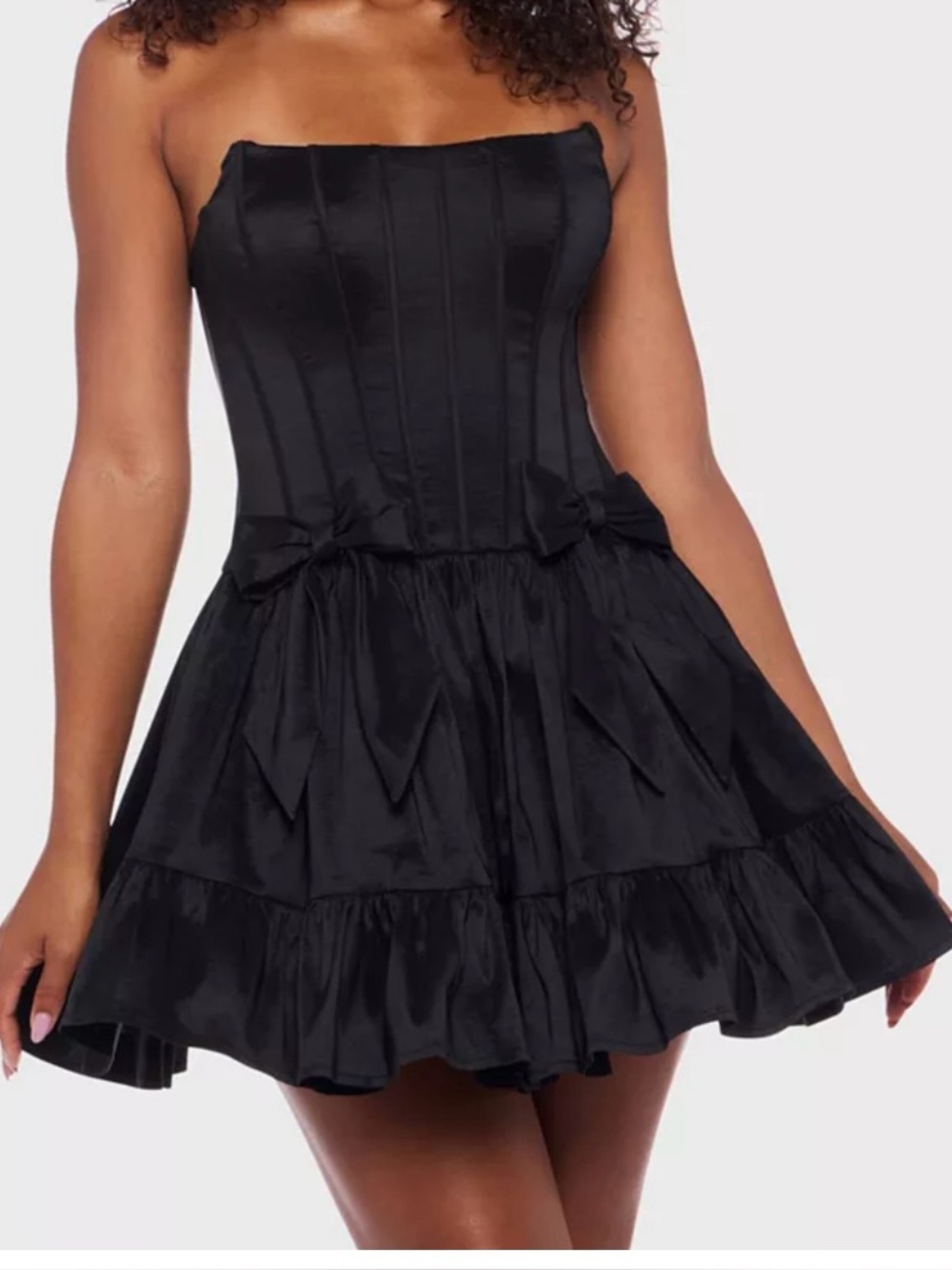 Strapless Corset Mini Dress in Black